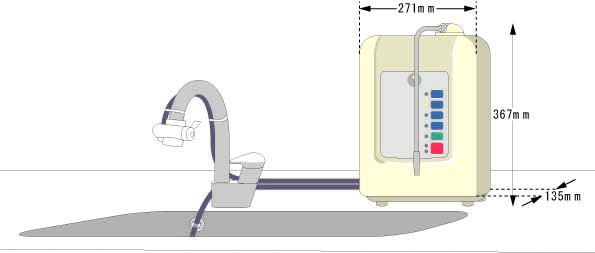 トリムイオンH-1(TI-9000）取り付け参考図 | 水素水や日本トリムの整水 